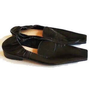 Alex & Sara Leather Square Tip Toe Flats 38 Black Ballet